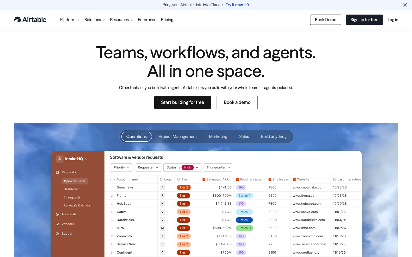 Screenshot of Airtable