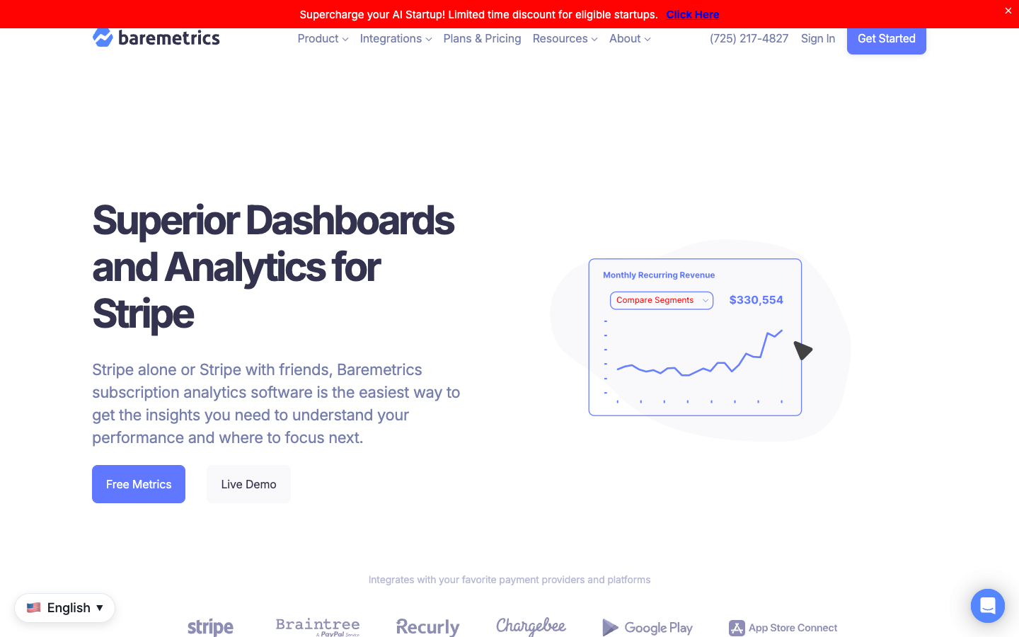Screenshot of Baremetrics