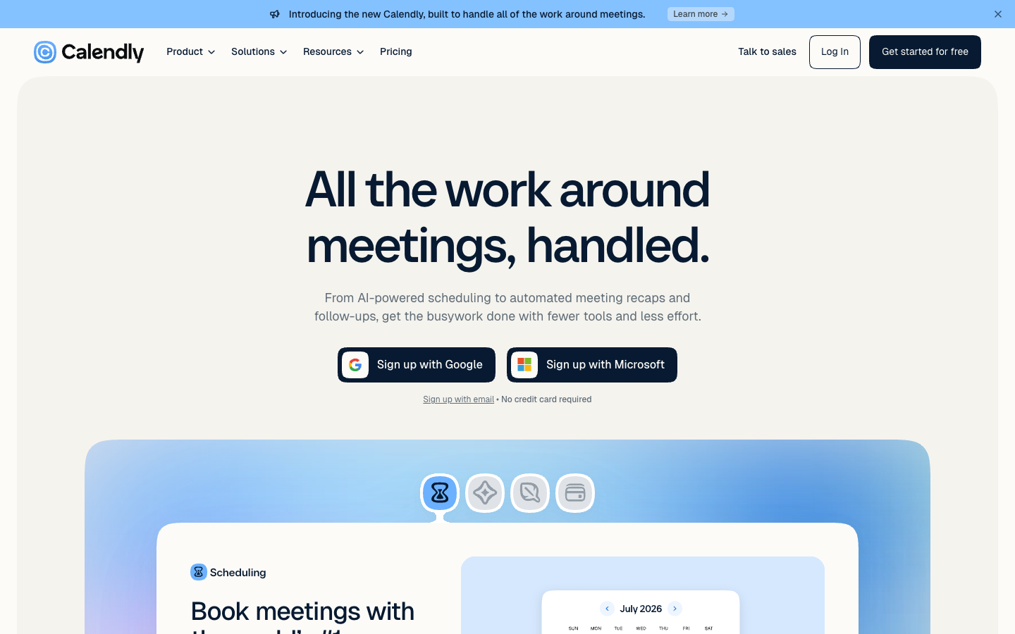 Screenshot of Calendly