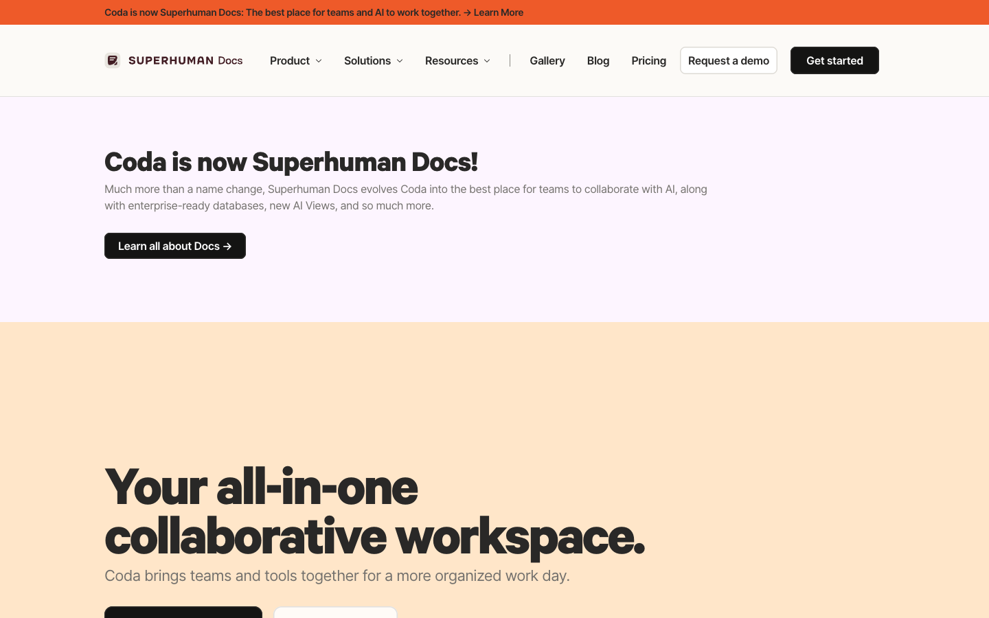 Screenshot of Coda