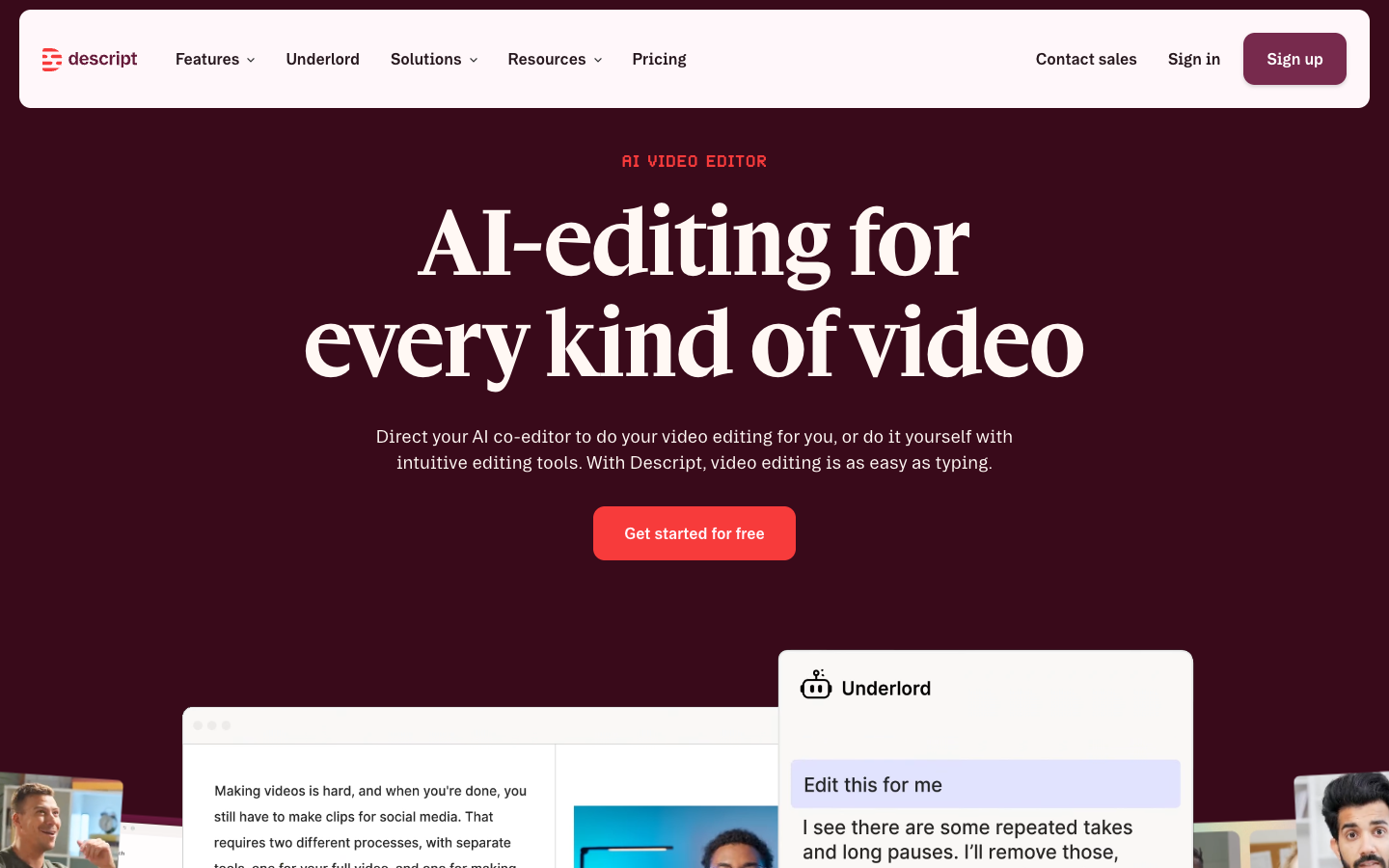 Screenshot of Descript