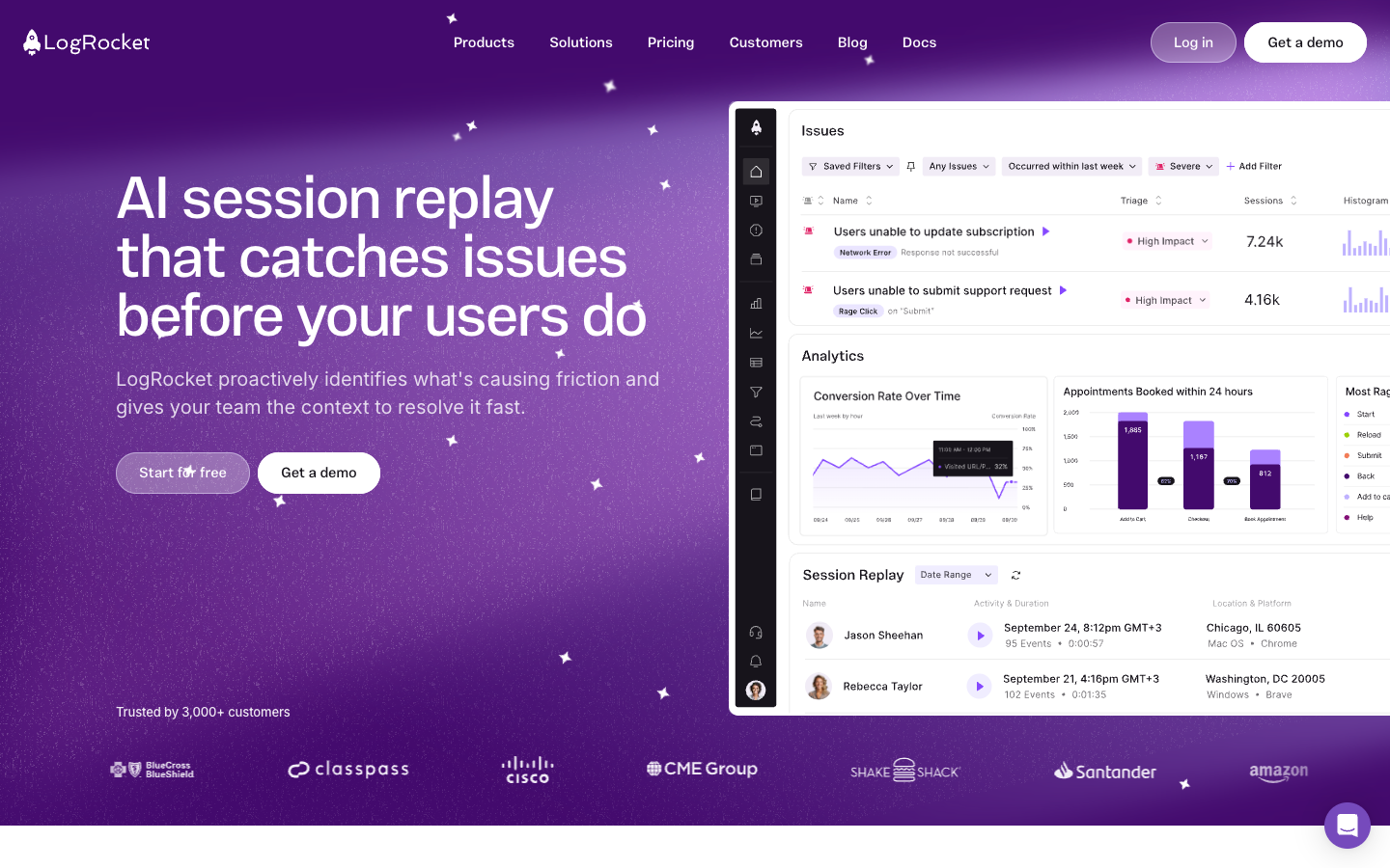 Screenshot of LogRocket