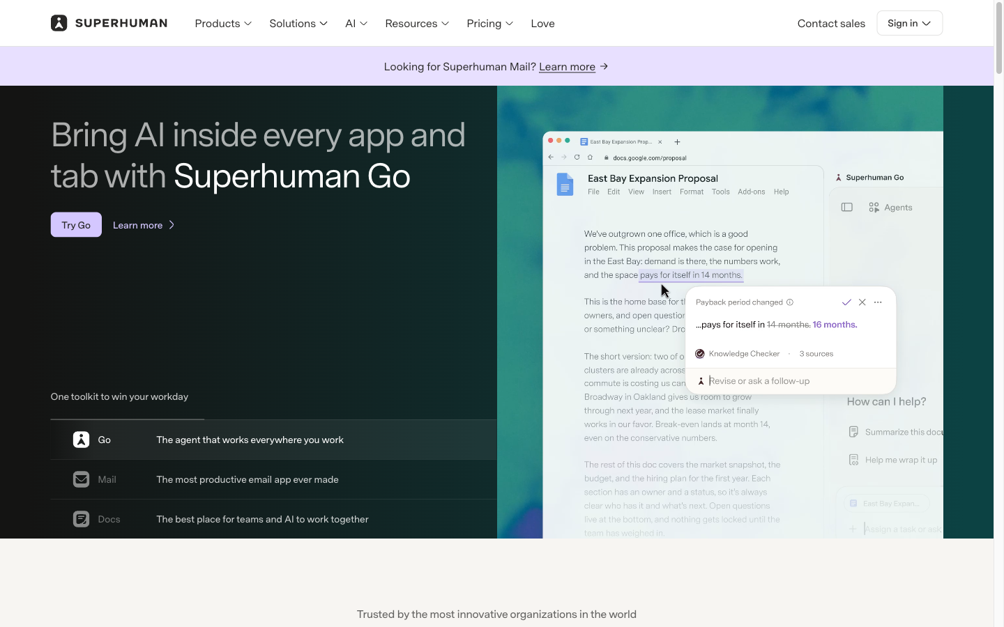 Screenshot of Superhuman