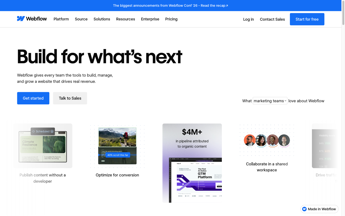 Screenshot of Webflow