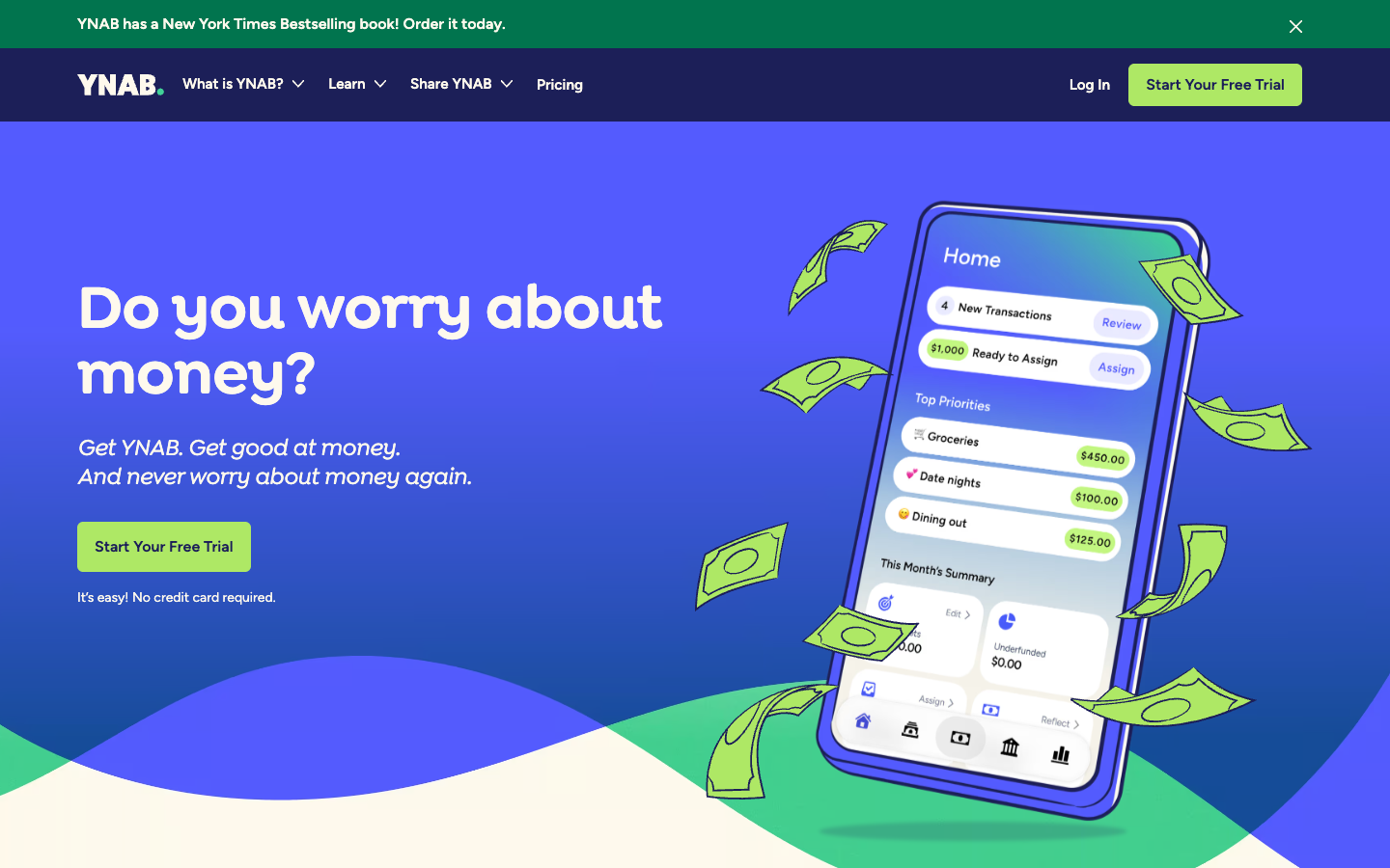 Screenshot of YNAB